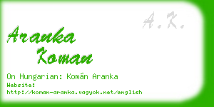 aranka koman business card